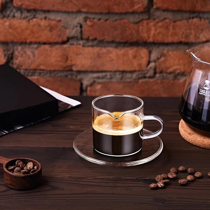 Gulex Espresso Cups Set of 4 Glass Coffee Cups