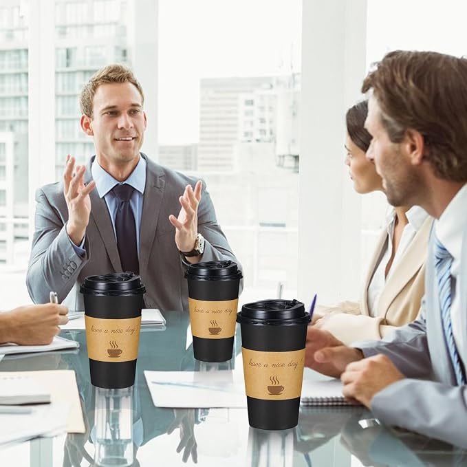 Lamosi 100 Pack 16 oz Coffee Cups, Disposable To Go Paper Cups