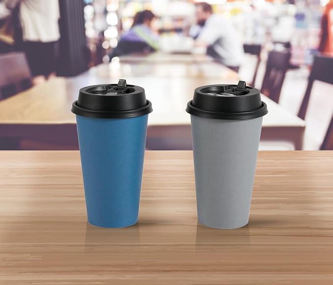 LITOPAK 100 Pack 16 oz Disposable Paper Coffee Cups