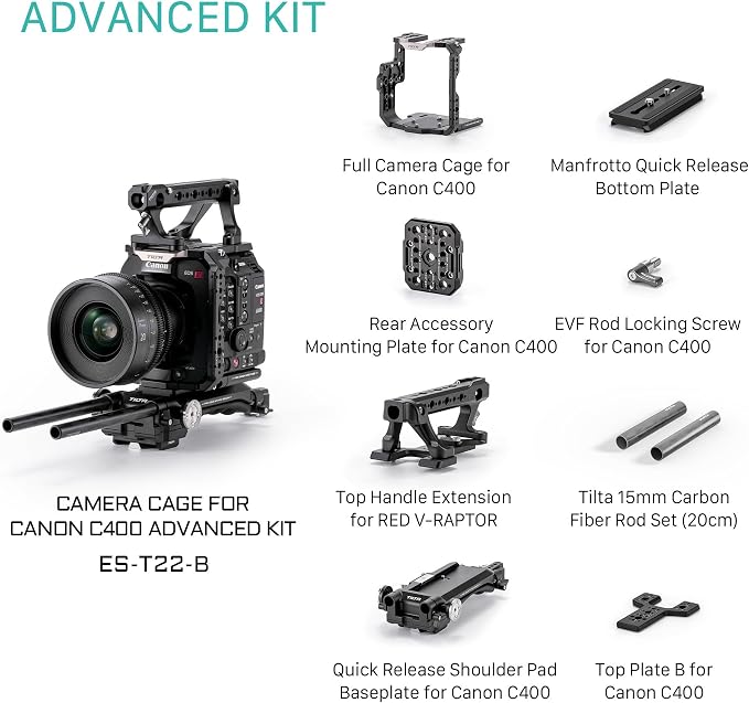 Tilta Camera Cage Advanced Kit for Canon C400 | Includes Full Cage, Rear