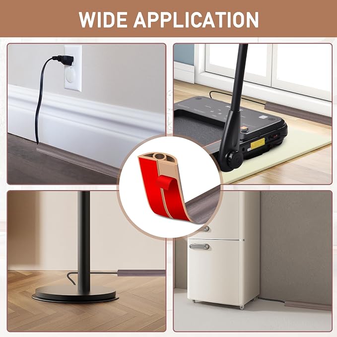 Floor Cord Cover Self Adhesive Cord Hider Floor Extension Cord Covers