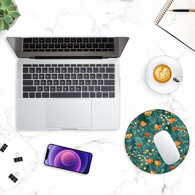 ITNRSIIET Round Mouse Pad with Stitched Edge Premium-Textured Waterproof