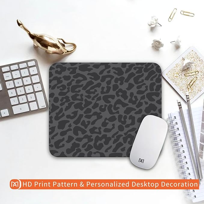 Square Mouse Pad Black Leopard, Personalized Premium-Textured Custom Mouse Mat