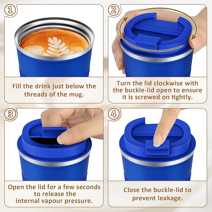 KETIEE Travel Coffee Mug 12oz: Insulated Travel Mug