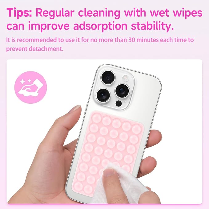 Silicone Suction Phone Case Mount, Non Slip Suction Cup Phone Mount, Phone