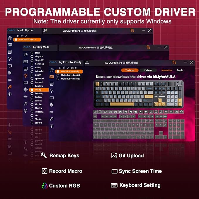 AULA F108 PRO - Wireless Mechanical Keyboard