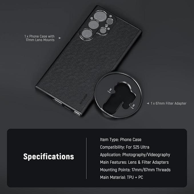 NEEWER S25 Ultra Case, Protective Faux Leather Phone Case