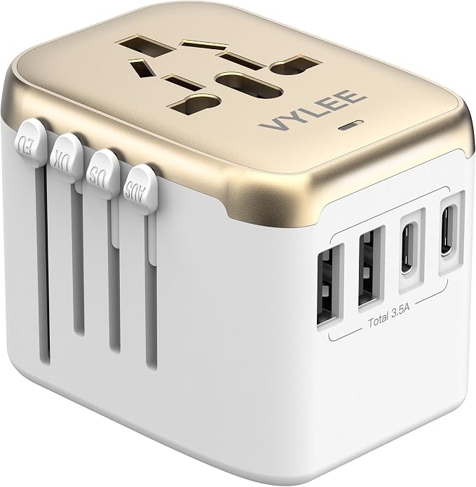 Universal International Power Travel Plug Adapter, 5 in 1 European Travel Plug