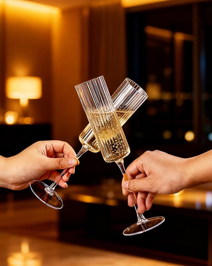 Ciaell 24 Pack Plastic Champagne Flutes