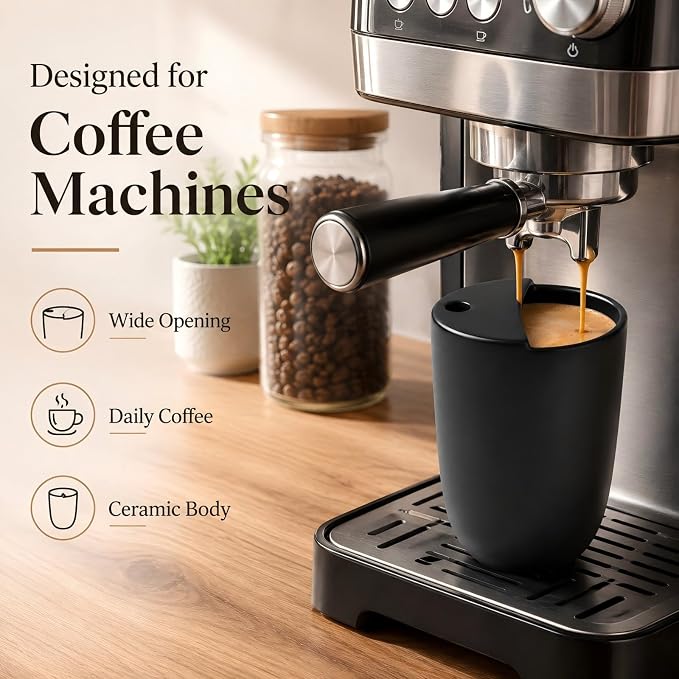 1 Pack Ceramic Coffee Mug with Sip Hole 9.5oz Retro Espresso Cup with Straw and