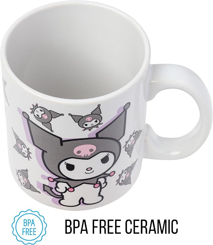 Silver Buffalo Sanrio Hello Kitty and Kuromi Poses, Ceramic Mug, 20oz | Hello