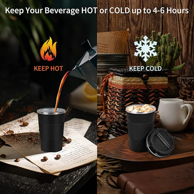 Insulated Travel Coffee Mug, Stainless Steel Coffee Cup