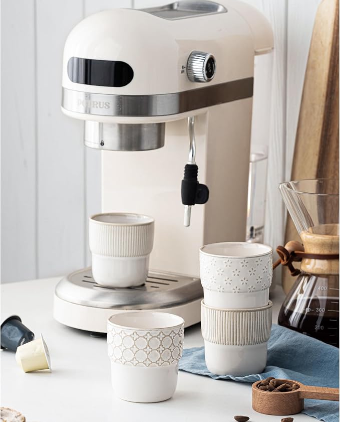 Espresso Cups Set of 2, 4oz Espresso Shot Cups, Mini Coffee Mugs Farmhouse Decor