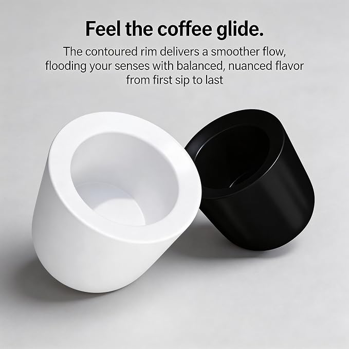 Espresso Cups Set of 2-3oz Demitasse Mugs Modern Thick Walled Durable Ceramic