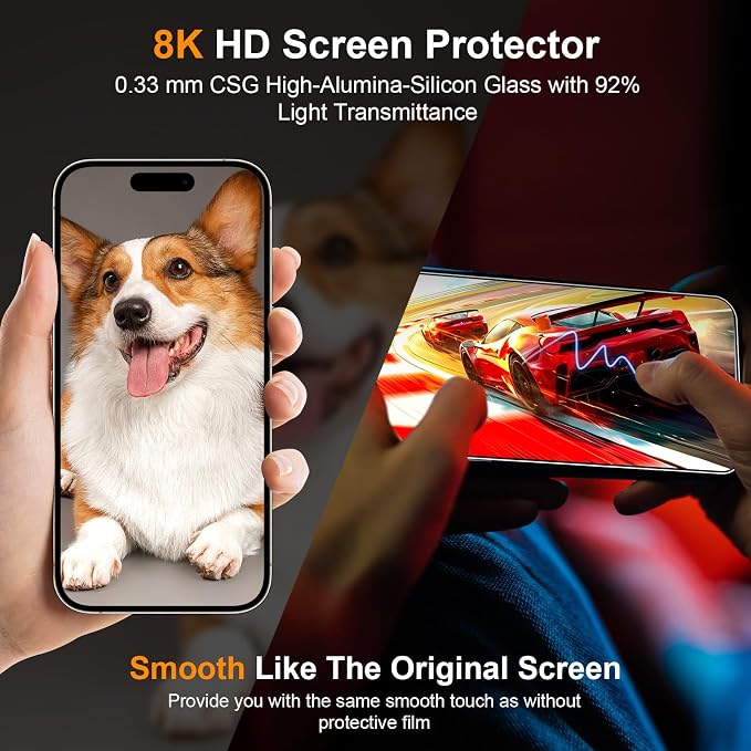 2 Pack Screen Protector for iPhone 16, Durable and Drop-Proof