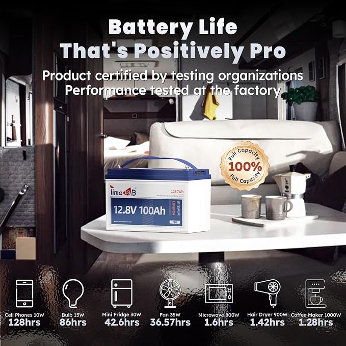 12V 100Ah Pro LiFePO4 Battery, Grade A Battery Cells, Group 31 Deep Cycle