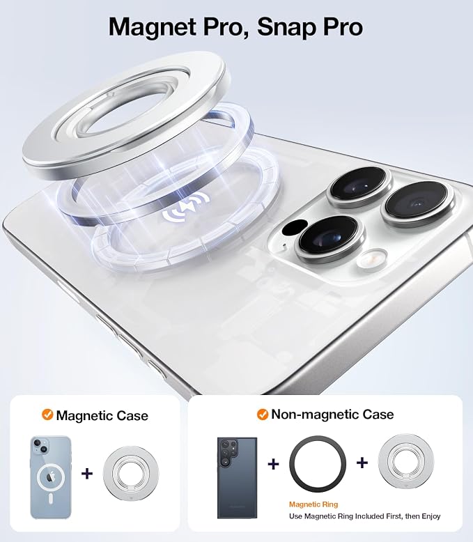 TORRAS 2025 Upgrade Fit for MagSafe Phone Grip Ring Holder Compatible