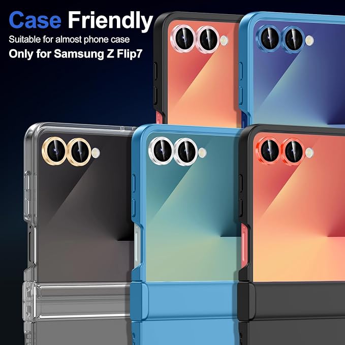for Samsung Galaxy Z Flip 7 Camera Lens Protector, Individual Metal Ring