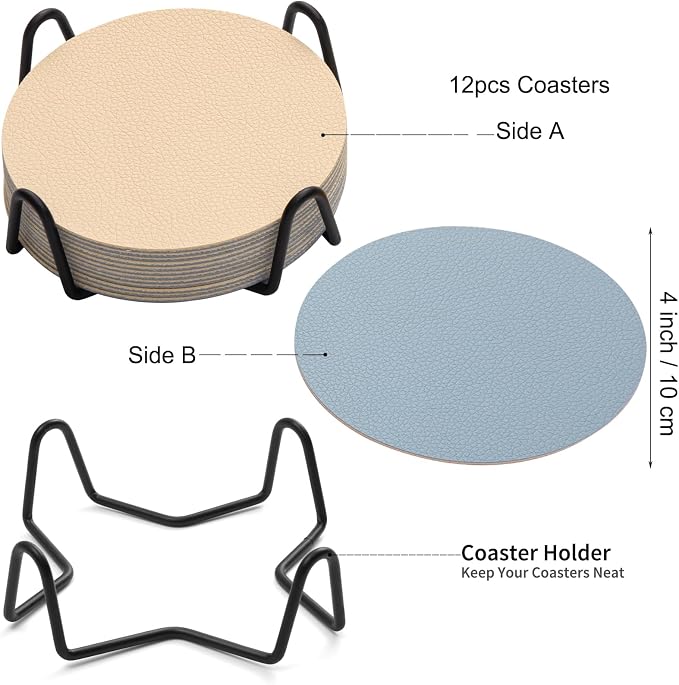 Faux Leather Drink Coasters
