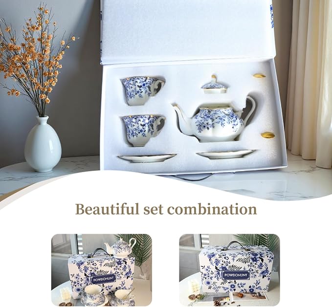 Vintage Floral Porcelain Bone China Tea Set