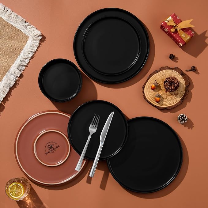 LIANYU 12 Pieces Porcelain Dinnerware Set, Dishes Set
