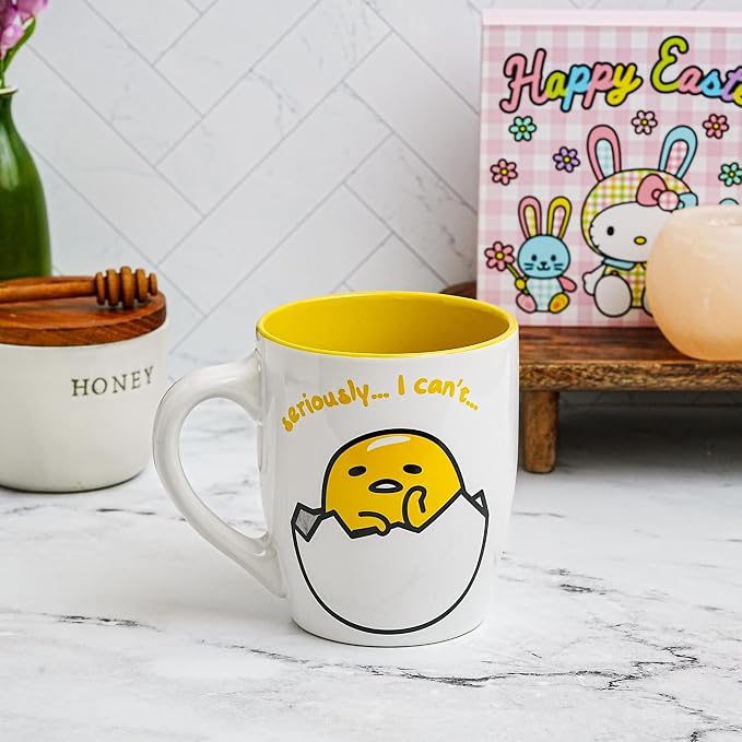 Silver Buffalo Sanrio Gudetama Egg, Ceramic Mug, 25oz | Seriously I Can't Lazy