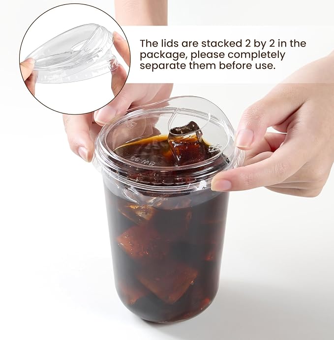 16 oz Round Bottom Clear Plastic Cups