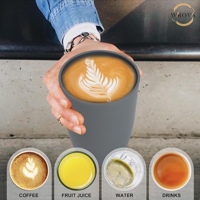 Wrova Wheat Straw Cups 8 PCS Good Alternative to Plastic Reusable Cups 20 oz
