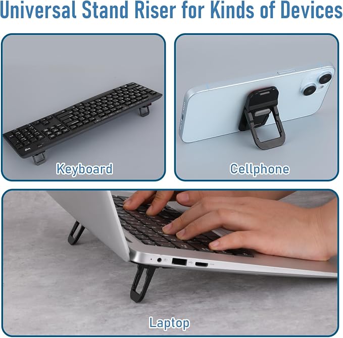 Bewudy 2 Pcs Portable Keyboard Stand, Dual Tilt Angle Adjustment, Foldable