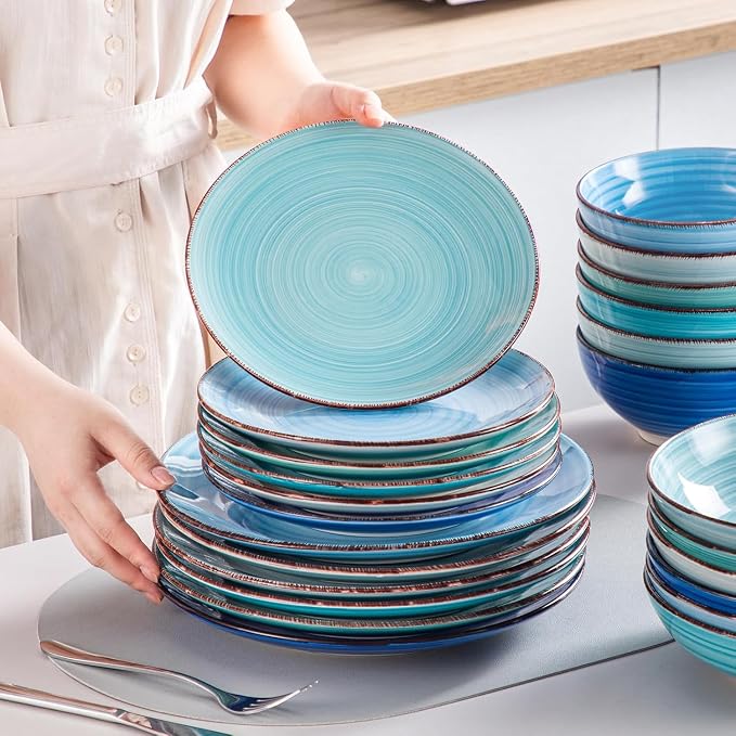 vancasso Bonita Stoneware Dinnerware Sets, 24 Pieces Dishes Set