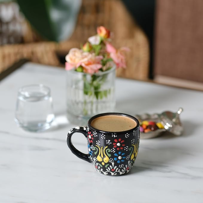 Espresso Cups Set of 2 | 4 oz Small Espresso Cups | Turkish Tea Cups |