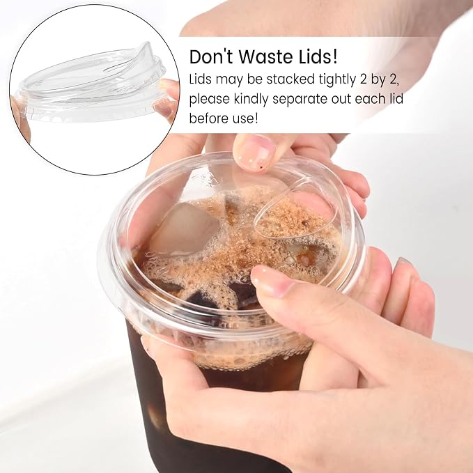 16 oz Clear Plastic Coffee Cups