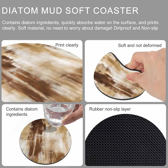 Abstract Minimalist Coasters Set of 2, Absorbent Coasters