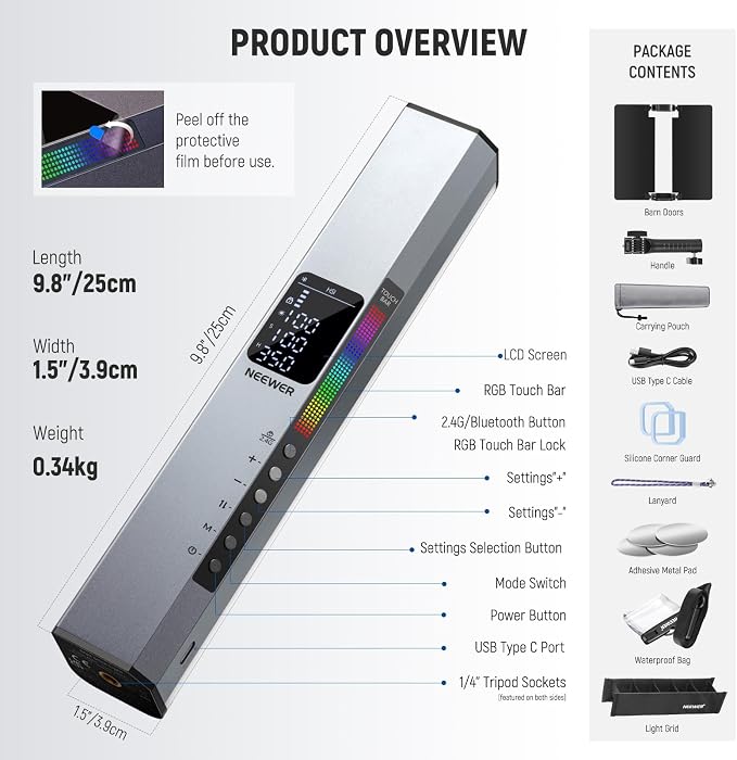 NEEWER RGB1 LED Tube Light Stick