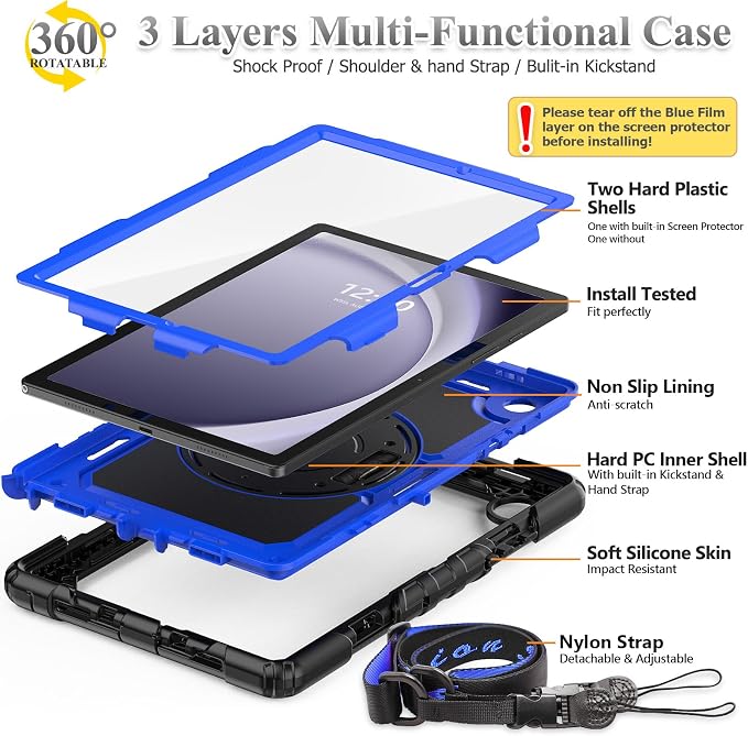 SEYMAC stock Case for Samsung Galaxy Tab A9 8.7'', Full-Body Drop Protection