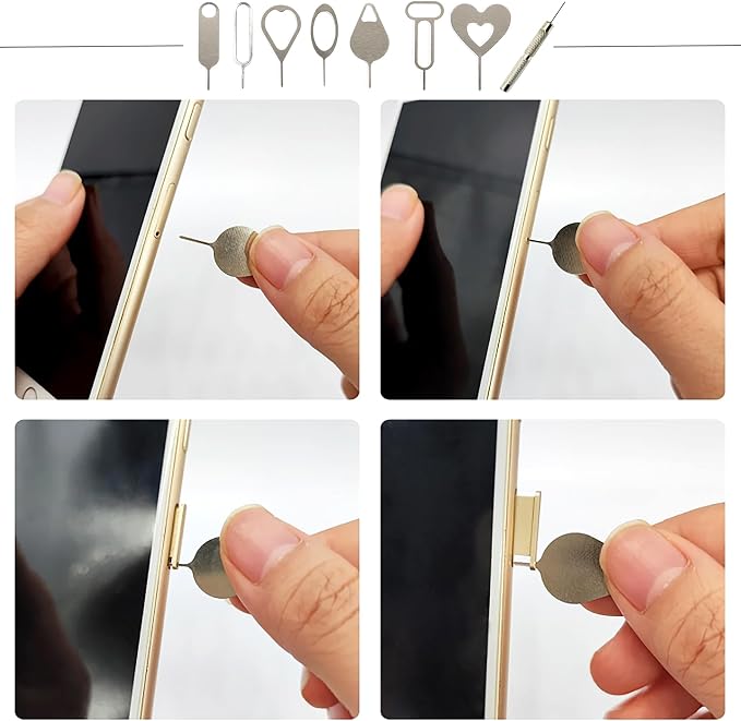 SIM Card Tool Kit with Eject Pins 16 Pcs Tray Openers Needle Ejector