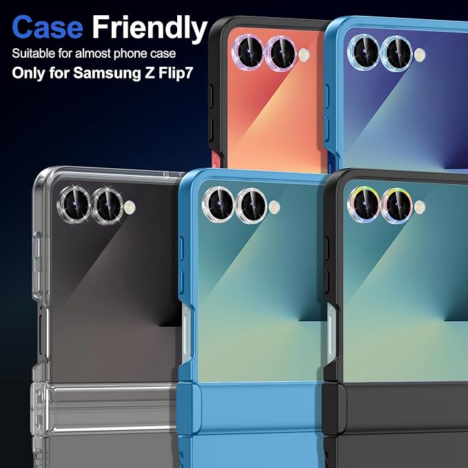 for Samsung Galaxy Z Flip 7 Camera Lens Protector, Individual Metal Ring