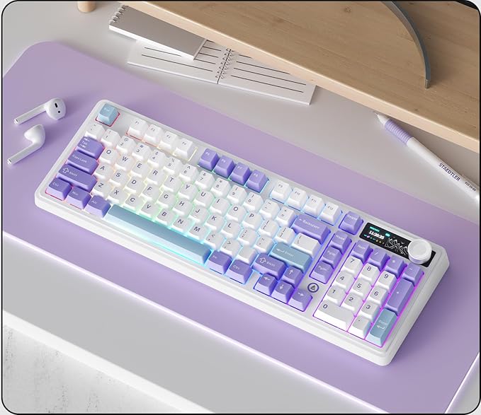 AK980 97Keys Tri-Mode Full Mechanical Keyboard, Gasket-Mounted, Hot-Swappable