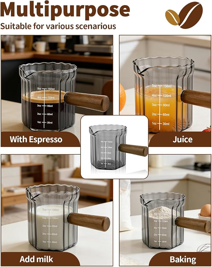 Espresso Measuring Cup 5 Oz, Espresso Glass Cups