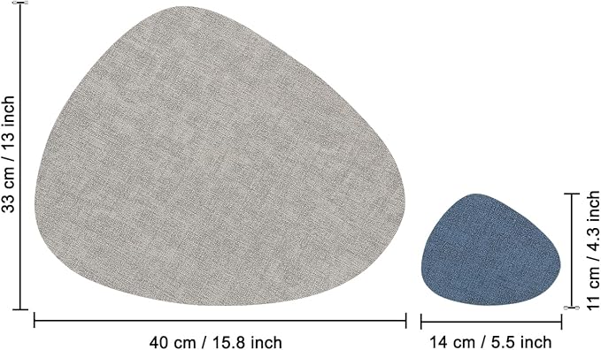 Faux Leather Placemats Set of 4, Dual Sided