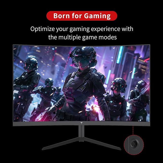 KTC 24 inch 1500R Curved Gaming Monitor 165Hz 1ms FHD 1080p VA Tilt Adaptive