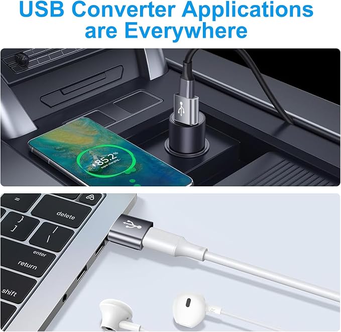 USB to USB C Adapter 10 Pack, USBC to USB Adapter, USBA to USBC Adapter
