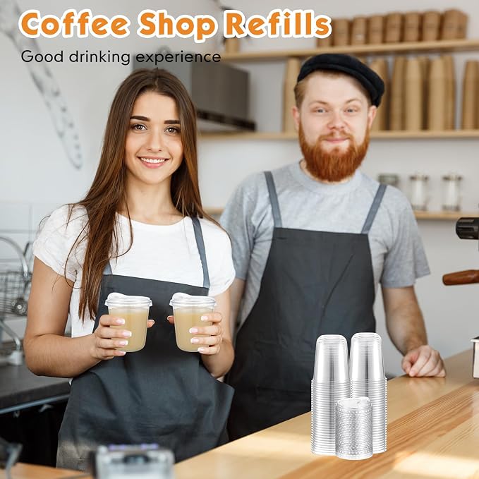 Baderke 50 Pcs Round Bottom Plastic Cups