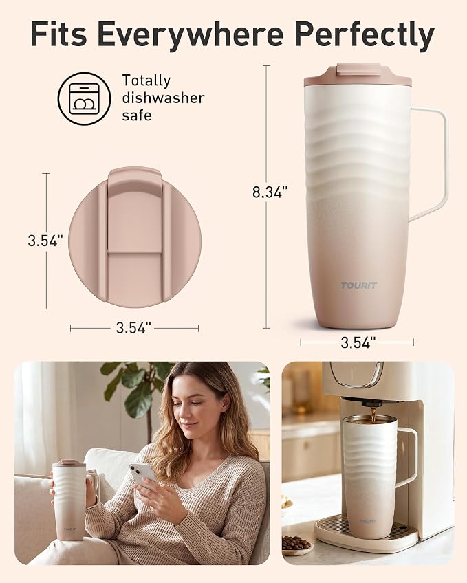 TOURIT 20oz Insulated Coffee Mug