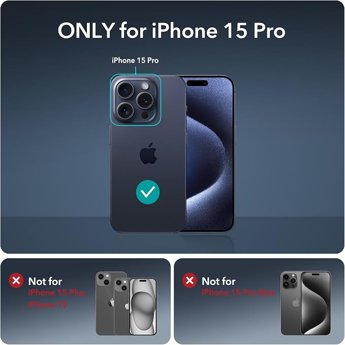 ESR 3+2 Pack for iPhone 15 Pro Screen Protector, Full Coverage Ultra-tough