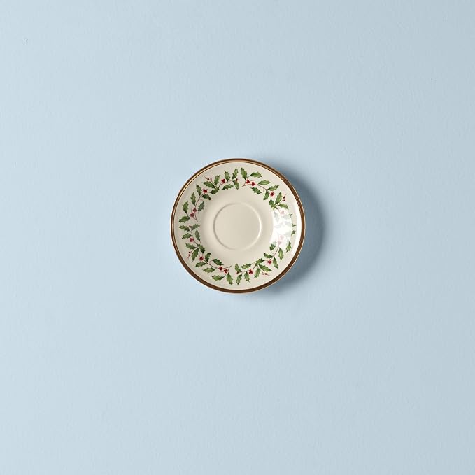 Lenox 146504040 Holiday Tea Saucer, Christmas Theme