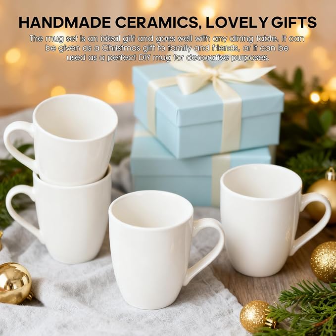 Ceramic Coffee Mugs Set of 4, 12 OZ,
