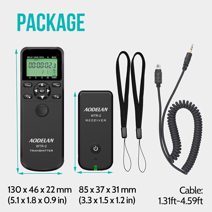 Wireless Shutter Camera Remote Intervalometer Timer Compatible