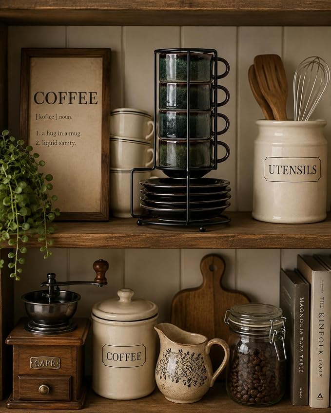 JIEMEI HOME Porcelain Stackable Espresso Cups