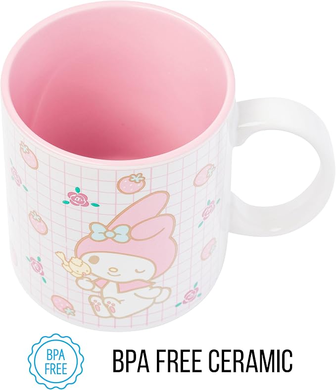 Silver Buffalo Sanrio Hello Kitty and My Melody Duo, Ceramic Mug, 20oz | Hello
